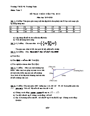 Đề tham khảo kiểm tra học kì II môn Toán Lớp 7 - Năm học 2019-2020 - Trường THCS Võ Trường Toản
